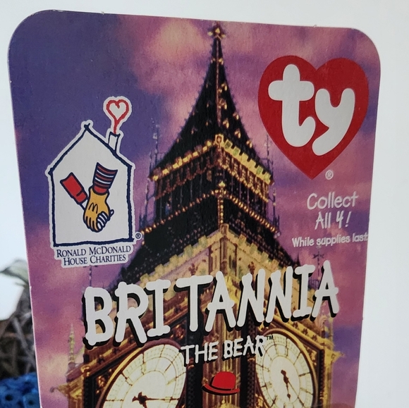 🧸 Ty Beanie Baby “Britannia” the Bear – McDonald’s Edition, England, 1999 - Picture 3 of 12